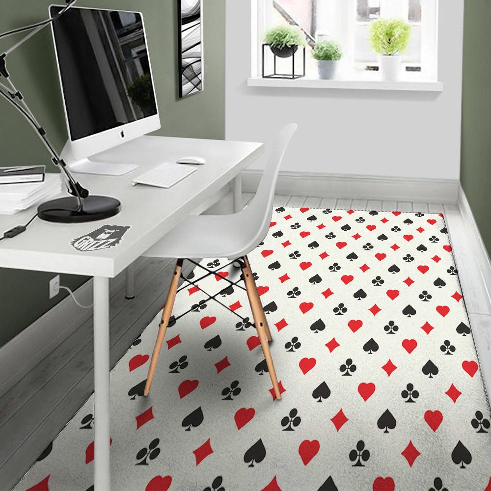 Suits Playing Card Print Pattern Floor Mat-grizzshop
