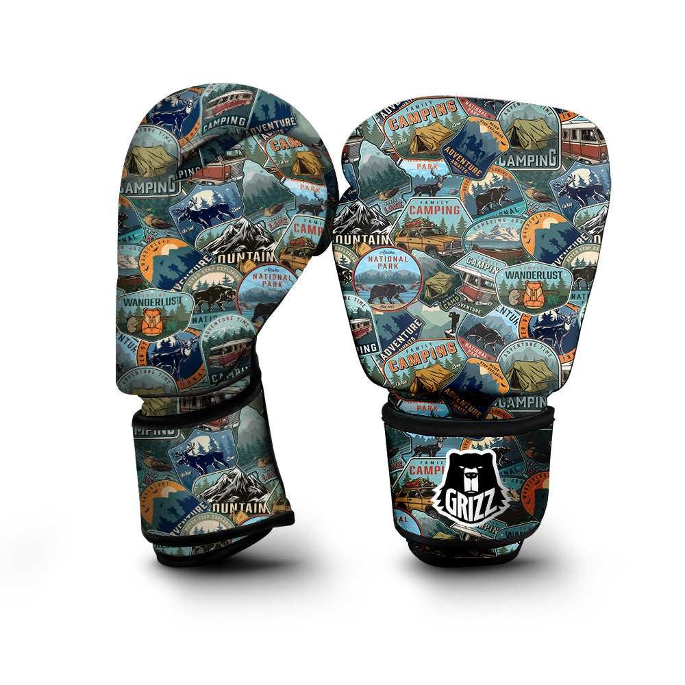Summer Camping And National Park Print Pattern Boxing Gloves-grizzshop