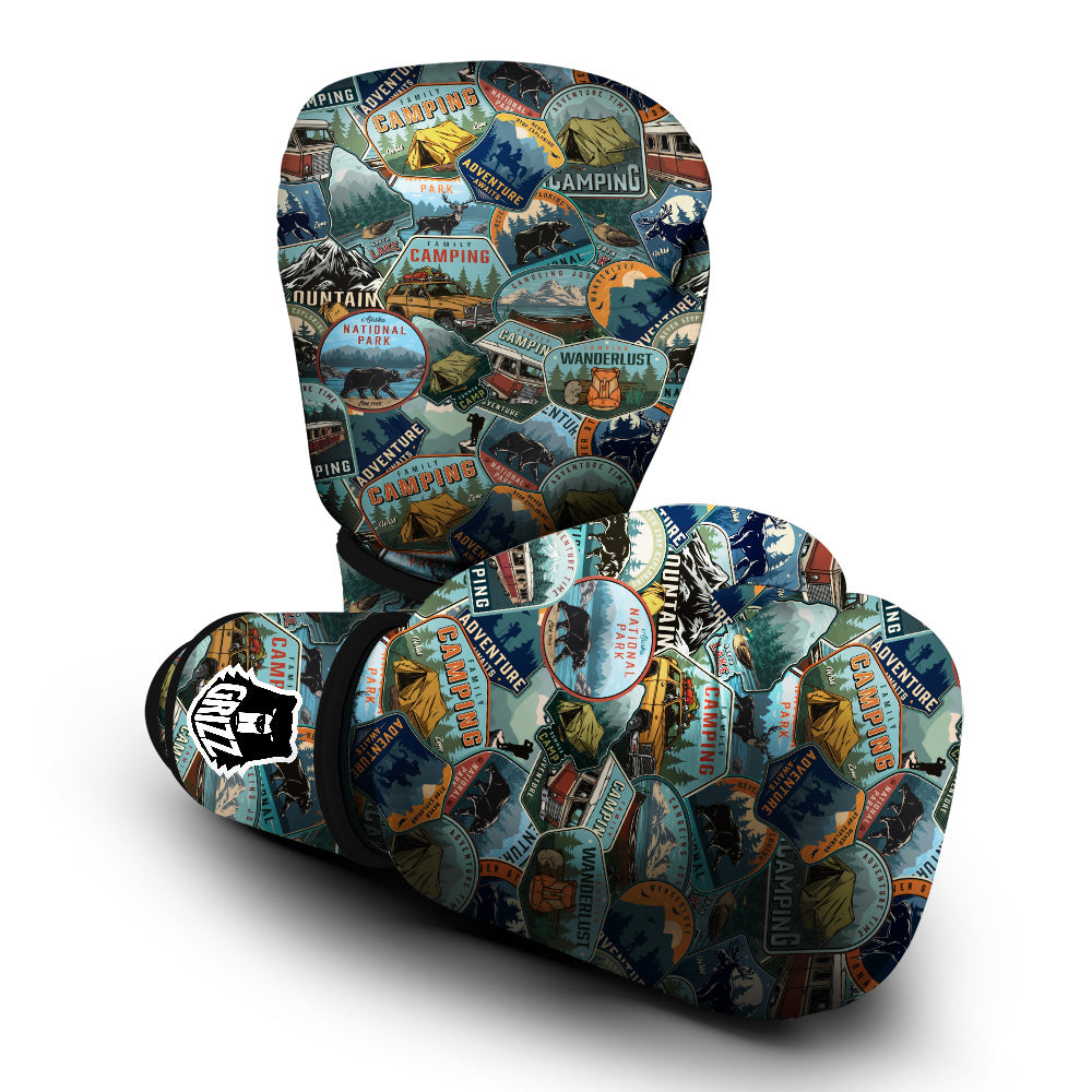 Summer Camping And National Park Print Pattern Boxing Gloves-grizzshop
