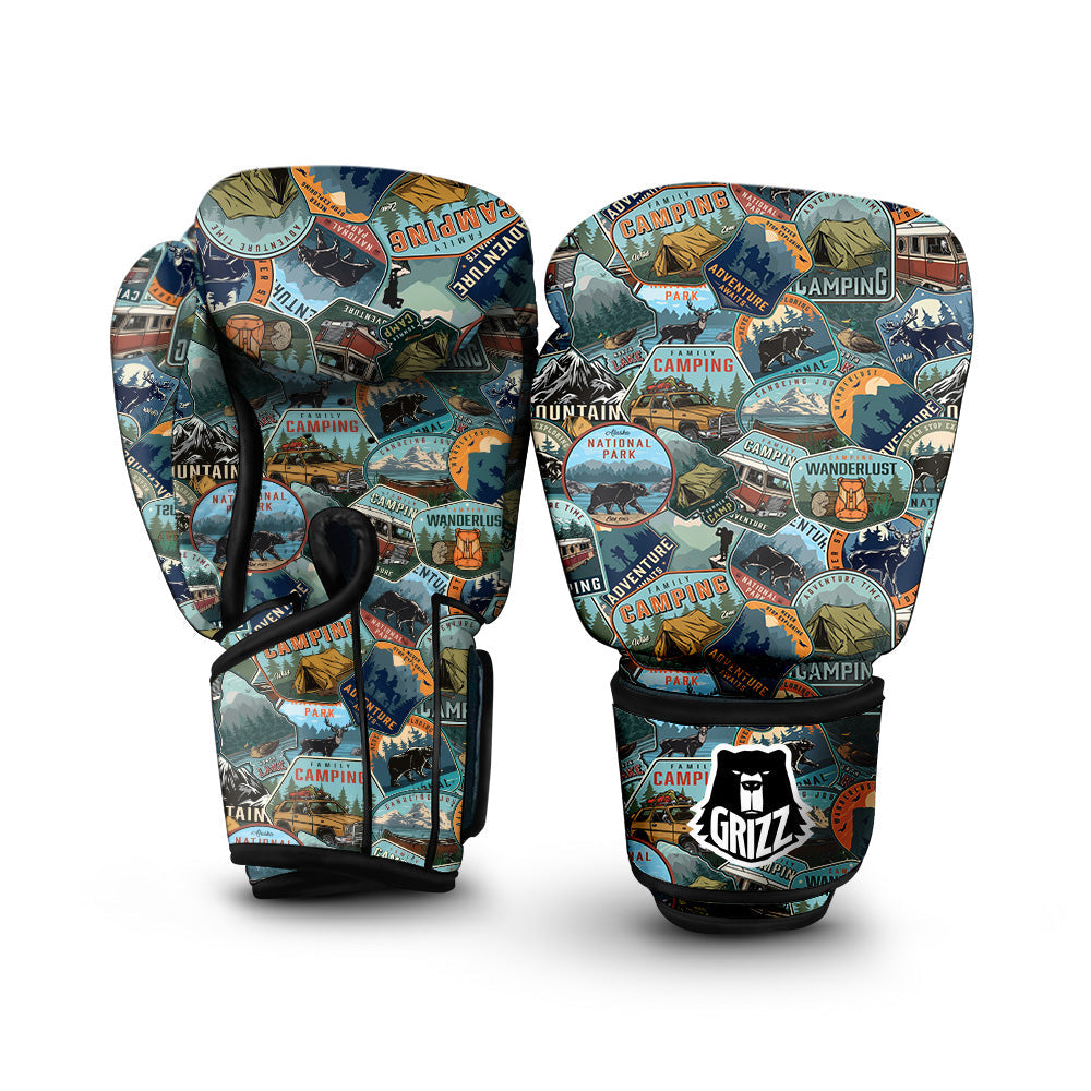 Summer Camping And National Park Print Pattern Boxing Gloves-grizzshop