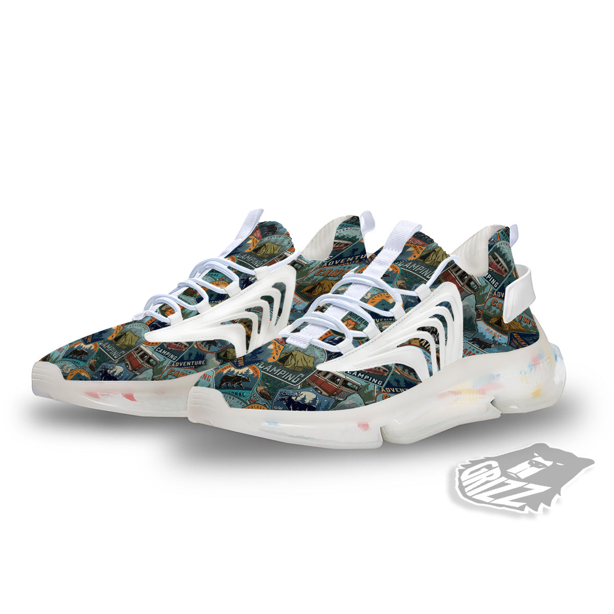 Summer Camping And National Park Print Pattern White Gym Shoes-grizzshop