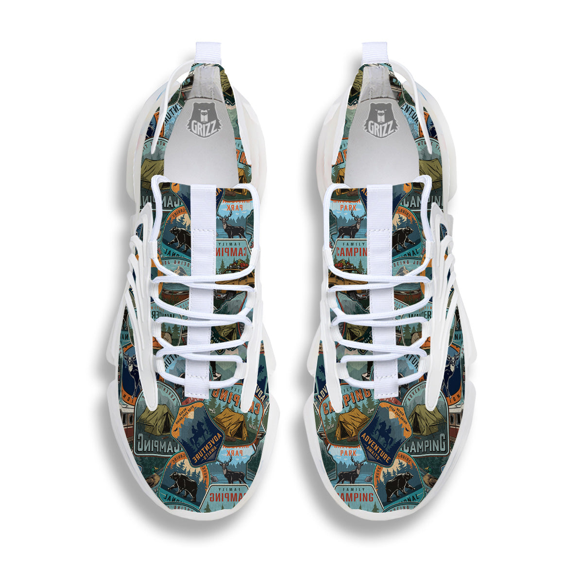 Summer Camping And National Park Print Pattern White Gym Shoes-grizzshop
