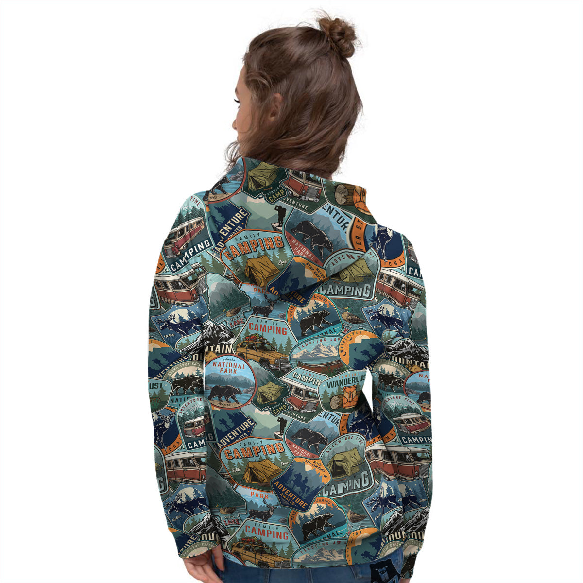 Summer Camping And National Park Print Pattern Women's Hoodie-grizzshop