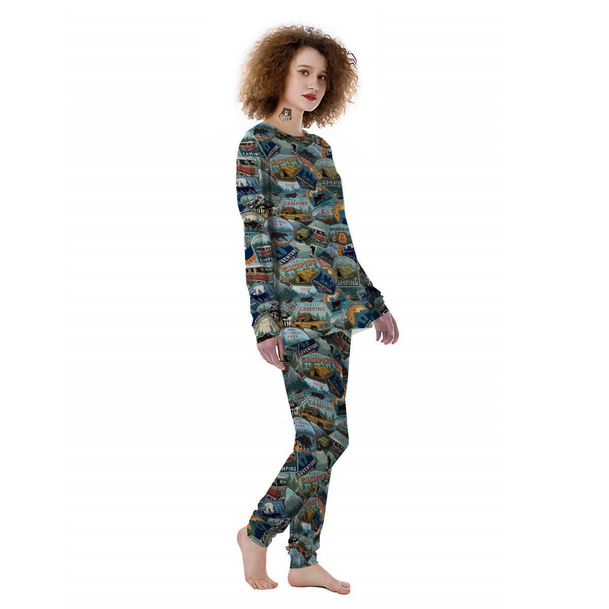Summer Camping And National Park Print Pattern Women's Pajamas-grizzshop