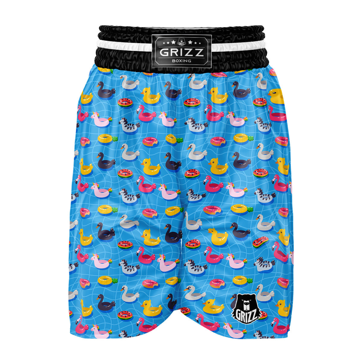 Summer Floats Ring Print Pattern Boxing Shorts-grizzshop