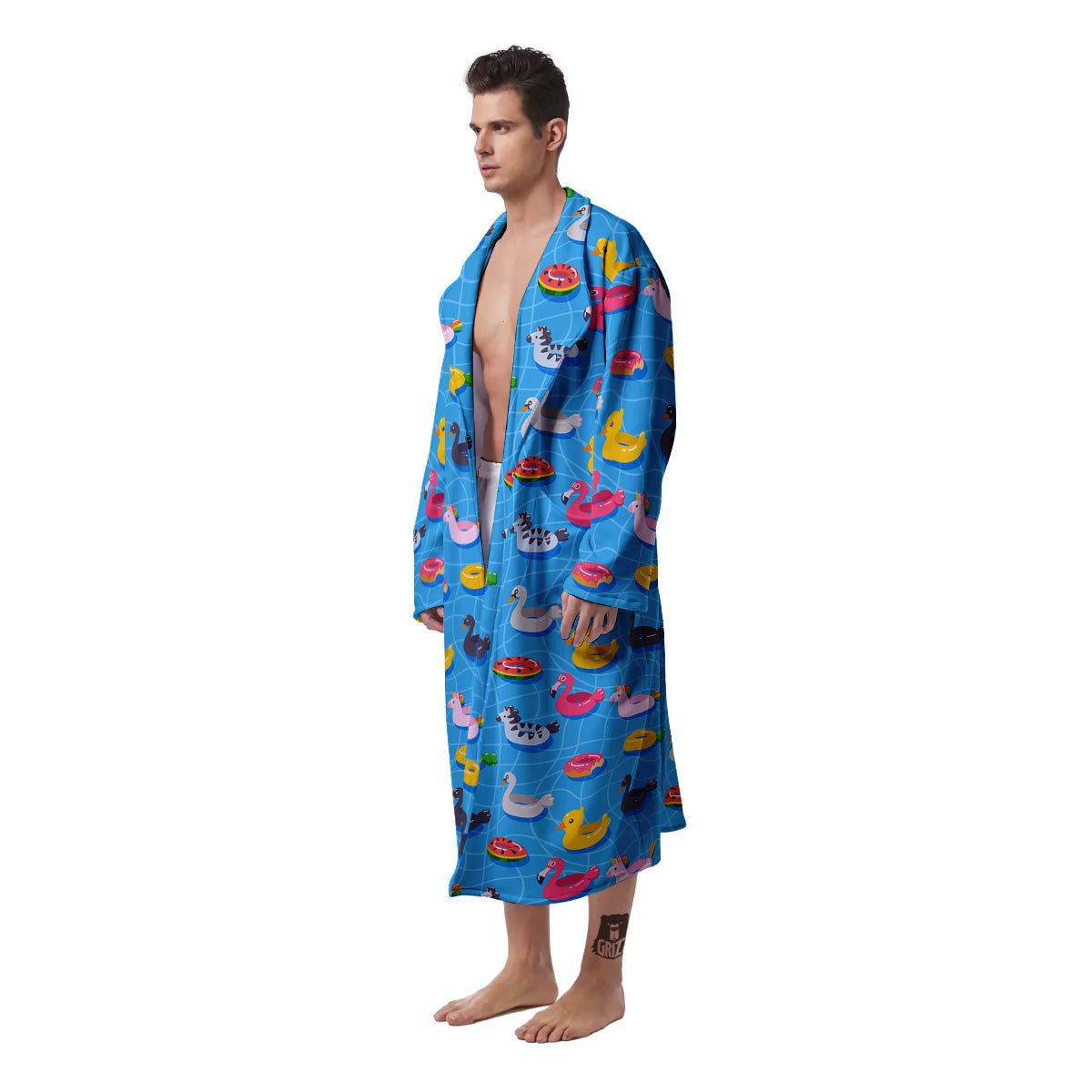 Summer Floats Ring Print Pattern Men's Robe-grizzshop