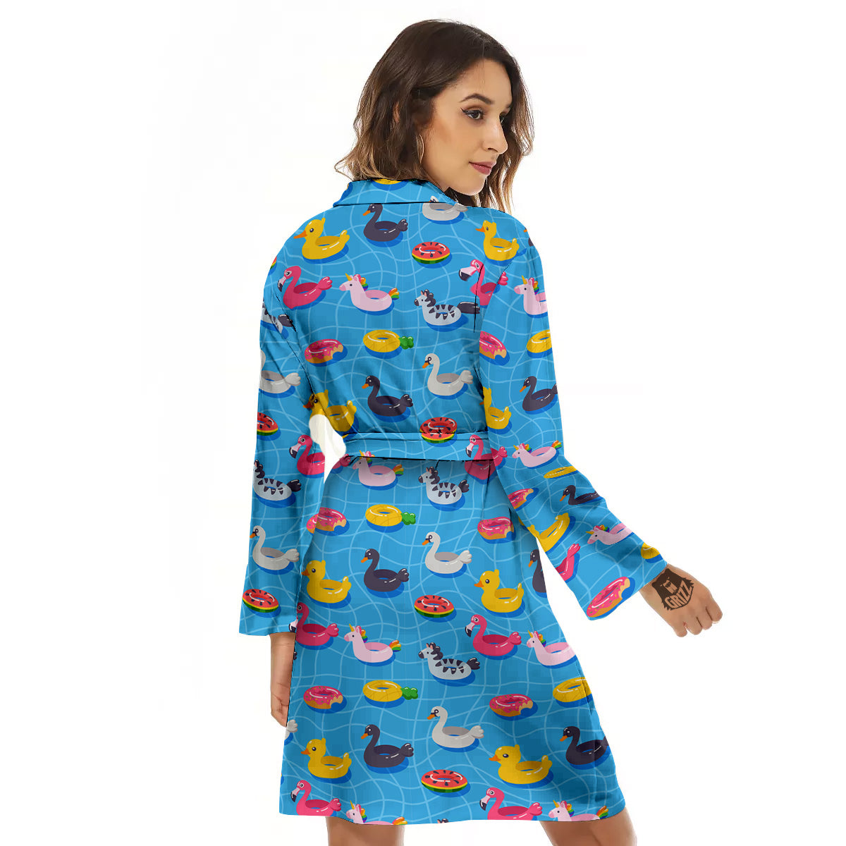 Summer Floats Ring Print Pattern Women's Robe-grizzshop