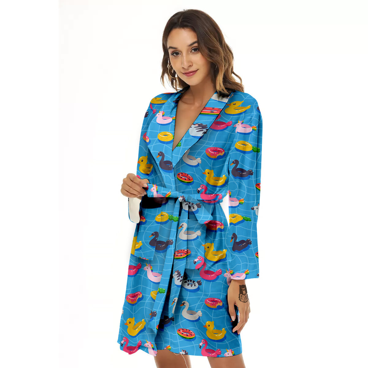 Summer Floats Ring Print Pattern Women's Robe-grizzshop