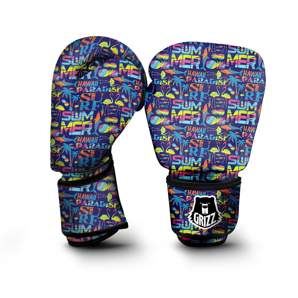 Summer Surfing Colorful Print Pattern Boxing Gloves-grizzshop