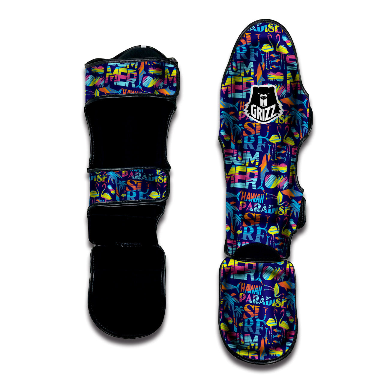 Summer Surfing Colorful Print Pattern Muay Thai Shin Guards-grizzshop