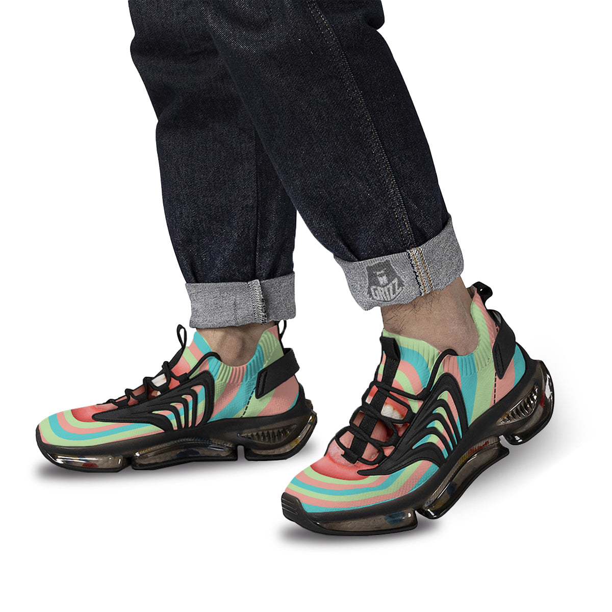 Summer Time Mood Mouth Print Black Gym Shoes-grizzshop