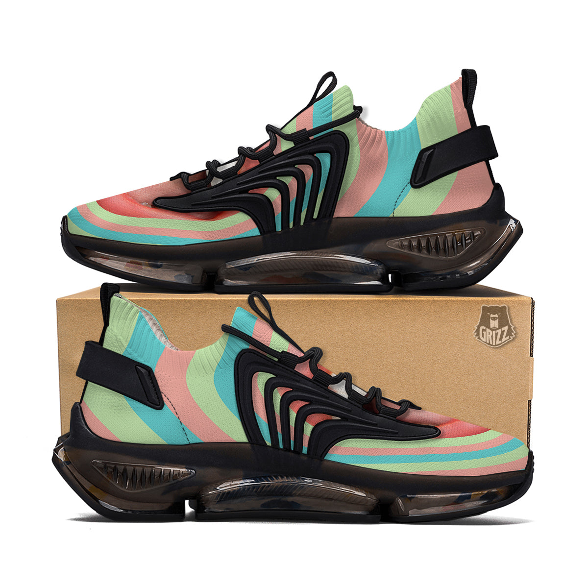 Summer Time Mood Mouth Print Black Gym Shoes-grizzshop