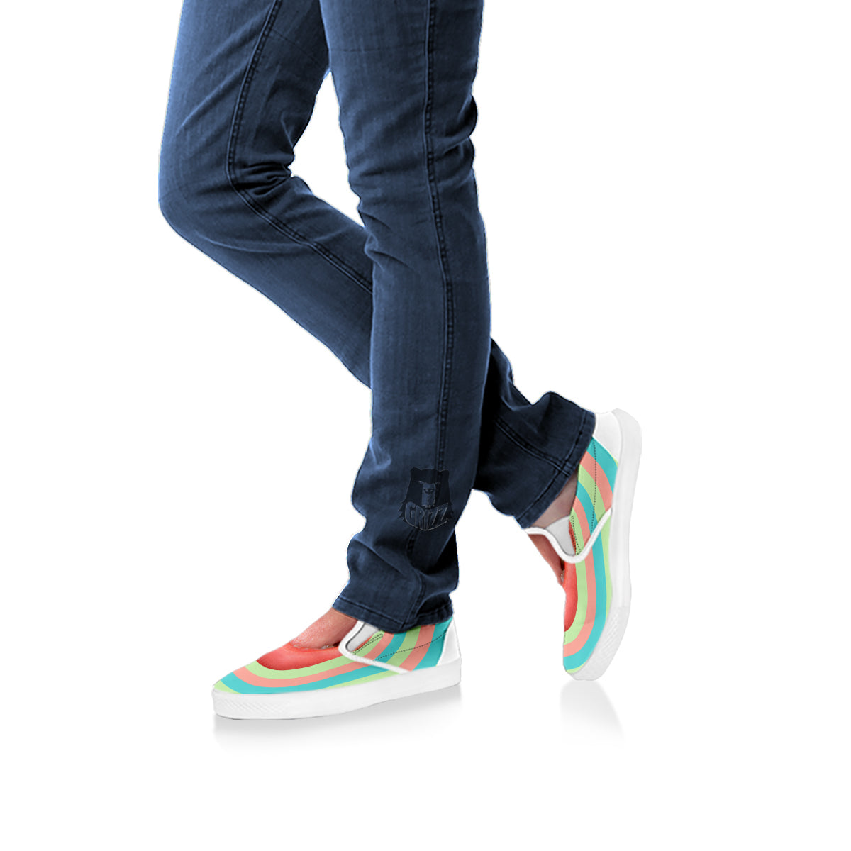 Summer Time Mood Mouth Print White Slip On Shoes-grizzshop