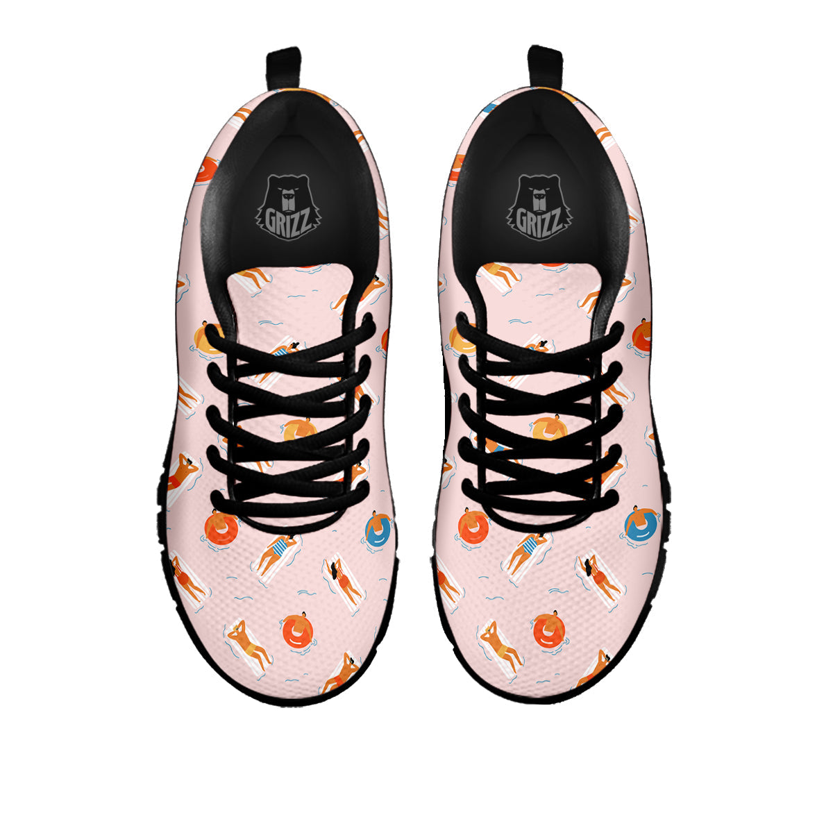 Summer Time Relixing Print Pattern Black Sneaker-grizzshop