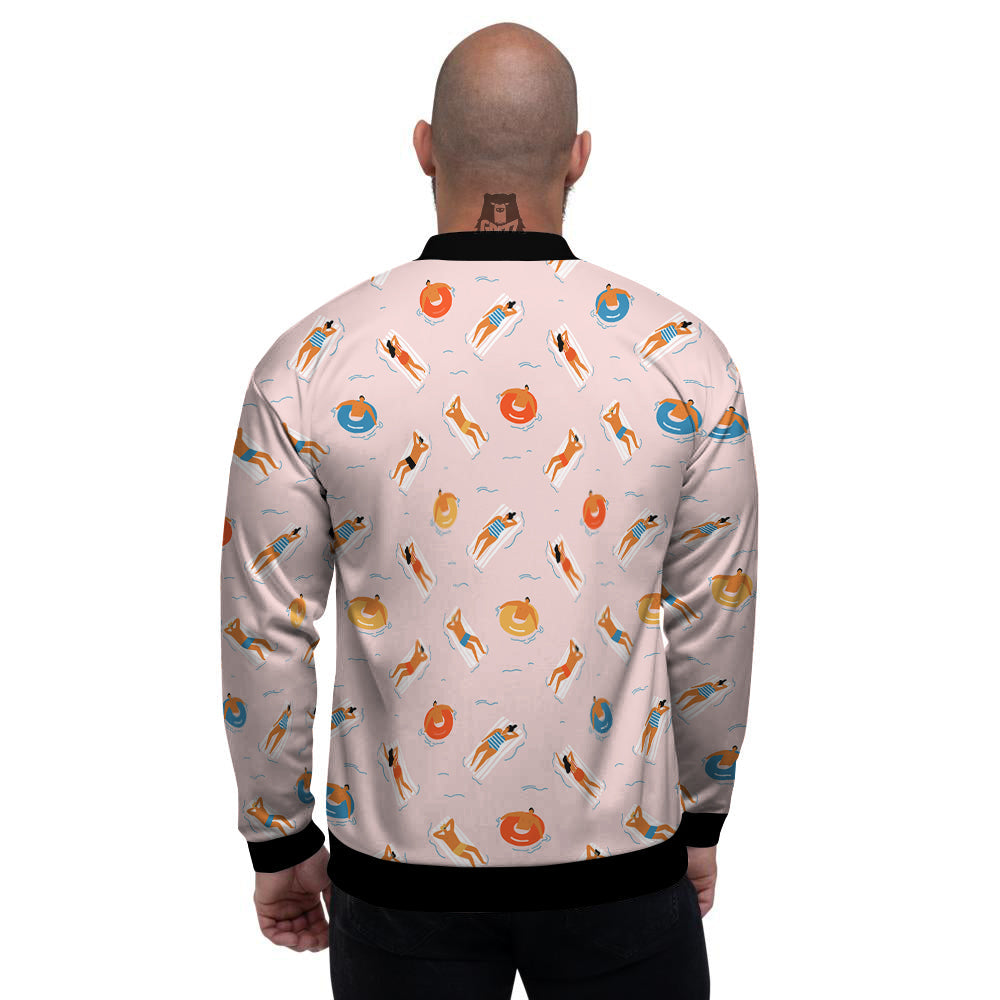 Summer Time Relixing Print Pattern Men's Bomber Jacket-grizzshop