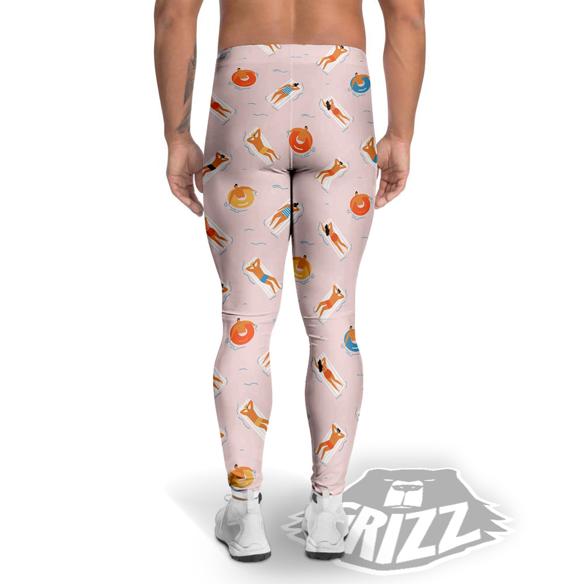 Summer Time Relixing Print Pattern Men's Leggings-grizzshop