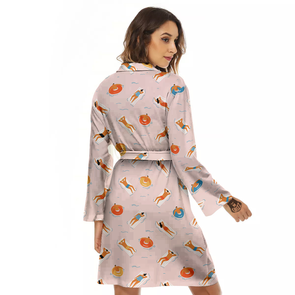 Summer Time Relixing Print Pattern Women's Robe-grizzshop