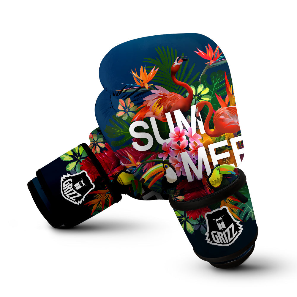 Summer Tropical Birds And Flowers For Travel Print Boxing Gloves-grizzshop