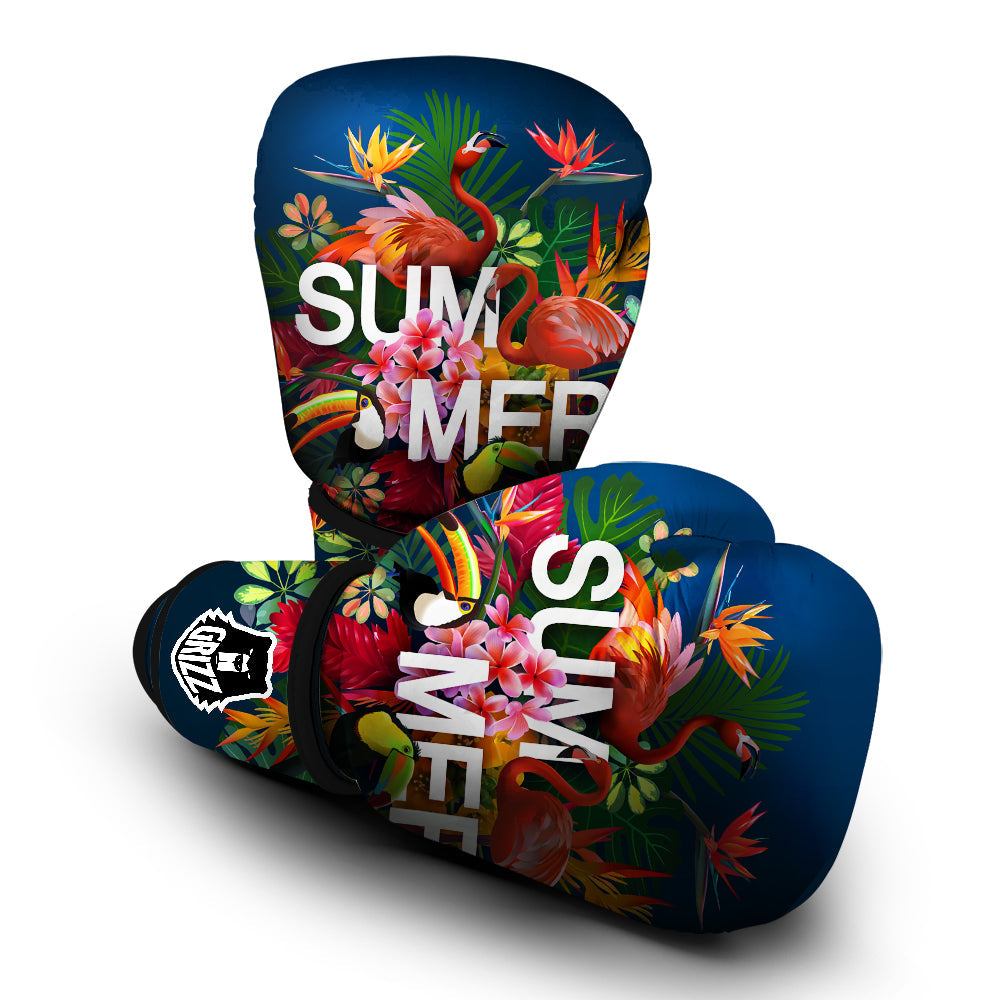 Summer Tropical Birds And Flowers For Travel Print Boxing Gloves-grizzshop