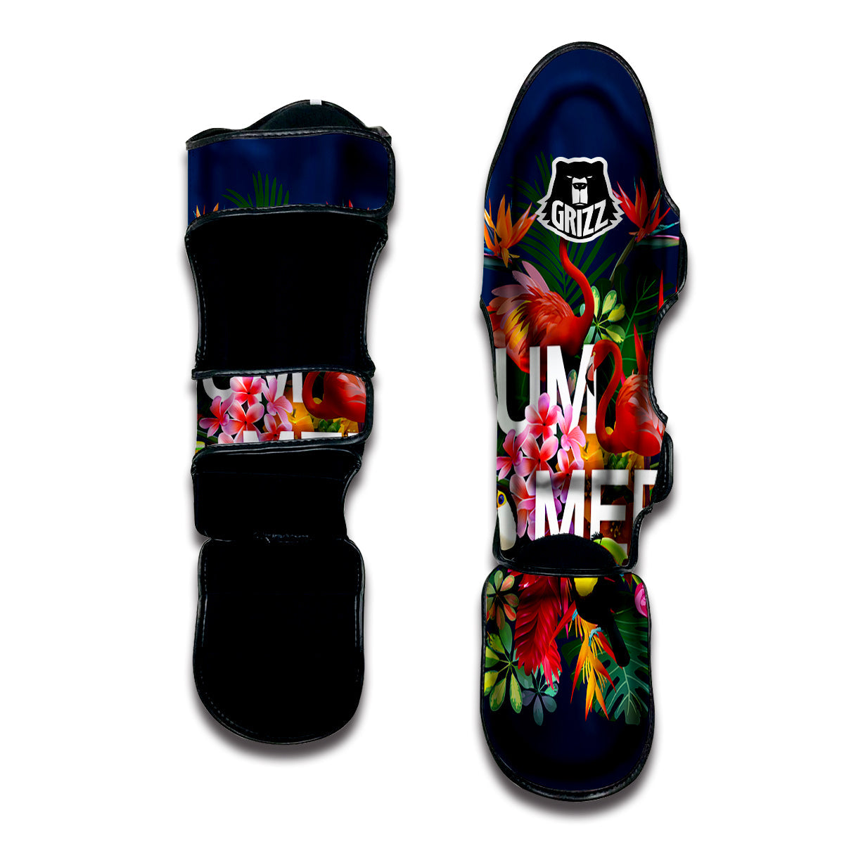 Summer Tropical Birds And Flowers For Travel Print Muay Thai Shin Guards-grizzshop