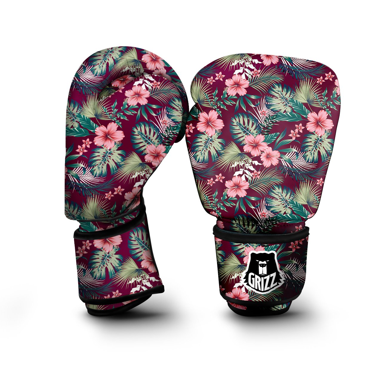 Summer Tropical Print Pattern Boxing Gloves-grizzshop
