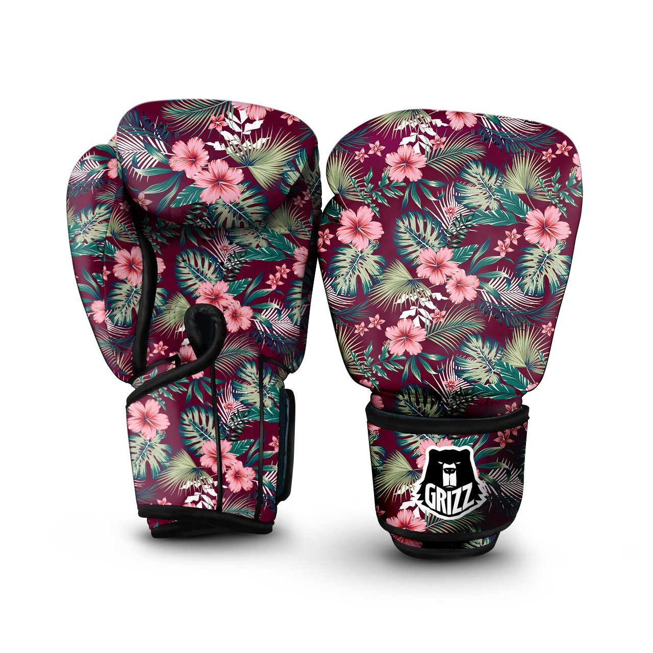 Summer Tropical Print Pattern Boxing Gloves-grizzshop