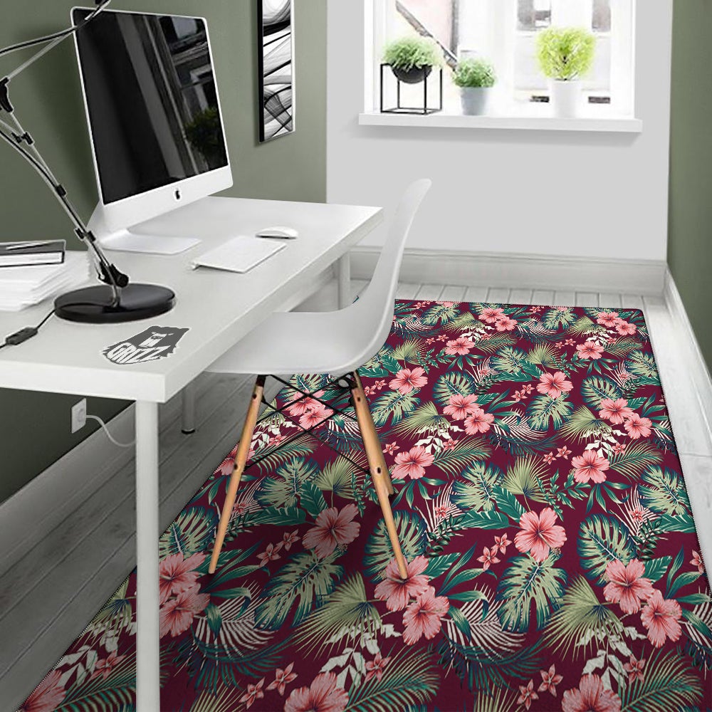 Summer Tropical Print Pattern Floor Mat-grizzshop