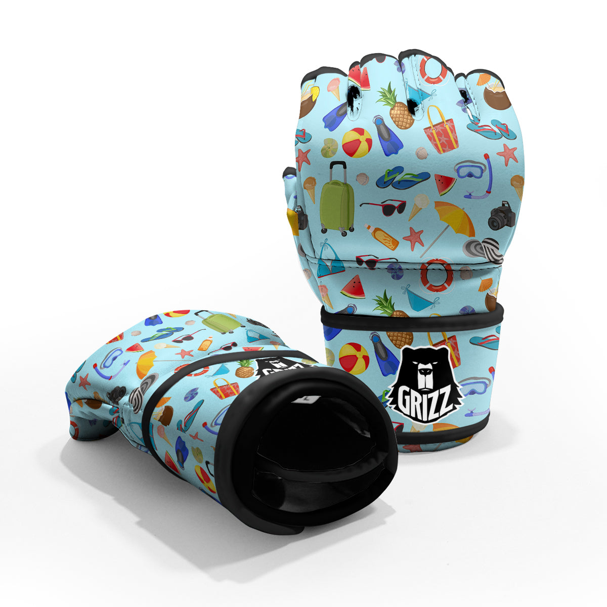 Summer Vacation Travel Print Pattern MMA Gloves-grizzshop