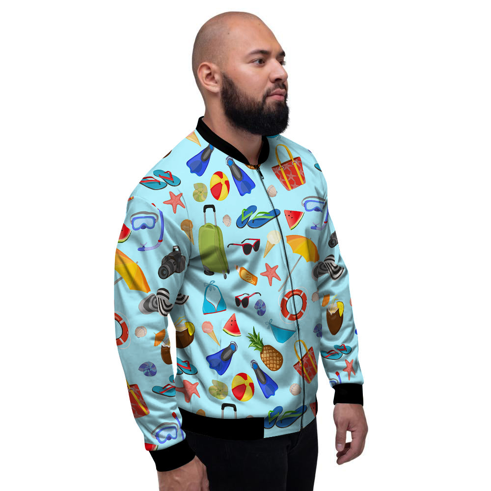 Summer Vacation Travel Print Pattern Men's Bomber Jacket-grizzshop