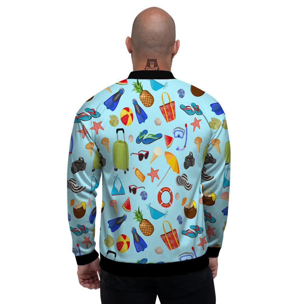 Summer Vacation Travel Print Pattern Men's Bomber Jacket-grizzshop