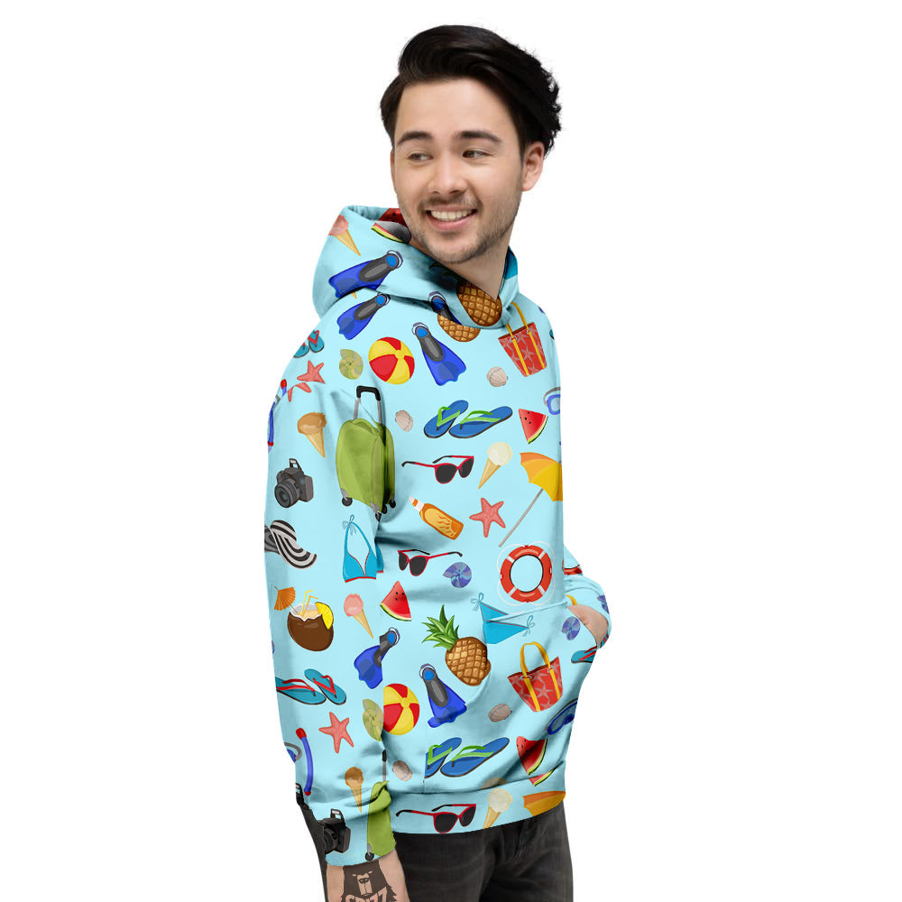 Summer Vacation Travel Print Pattern Men's Hoodie-grizzshop