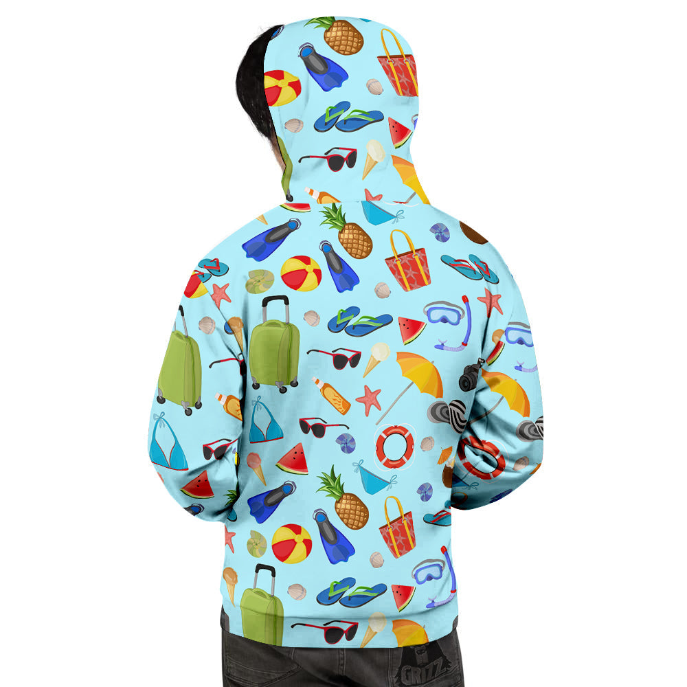 Summer Vacation Travel Print Pattern Men's Hoodie-grizzshop