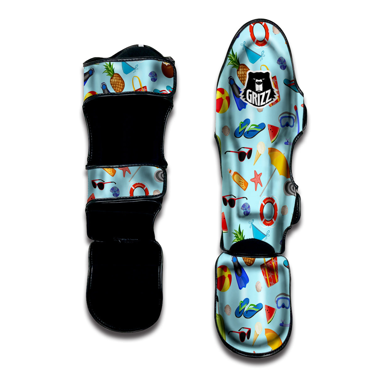 Summer Vacation Travel Print Pattern Muay Thai Shin Guards-grizzshop