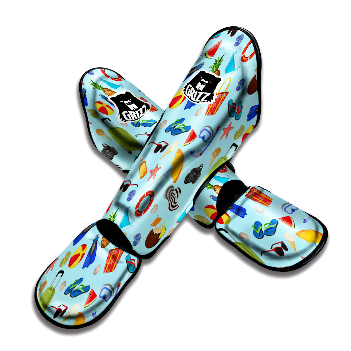 Summer Vacation Travel Print Pattern Muay Thai Shin Guards-grizzshop