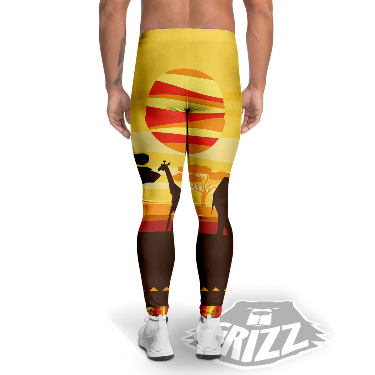 Sun African Print Men's Leggings-grizzshop