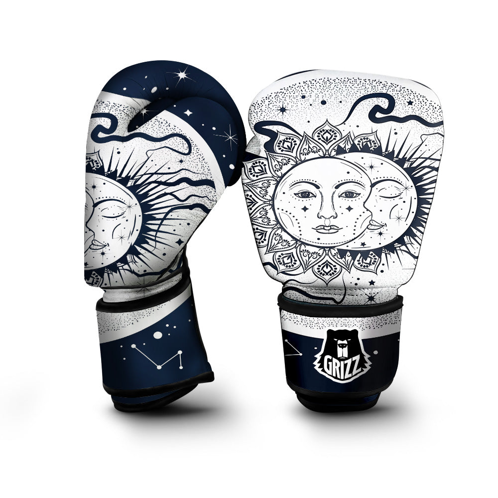 Sun And Moon Bohemian Celestial Print Boxing Gloves-grizzshop