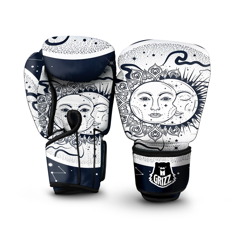 Sun And Moon Bohemian Celestial Print Boxing Gloves-grizzshop