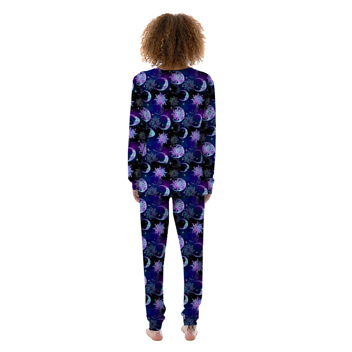 Sun And Moon Galaxy Celestial Print Women's Pajamas-grizzshop