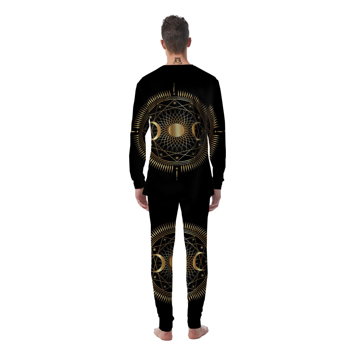 Sun And Moon Geometric Celestial Print Men's Pajamas-grizzshop