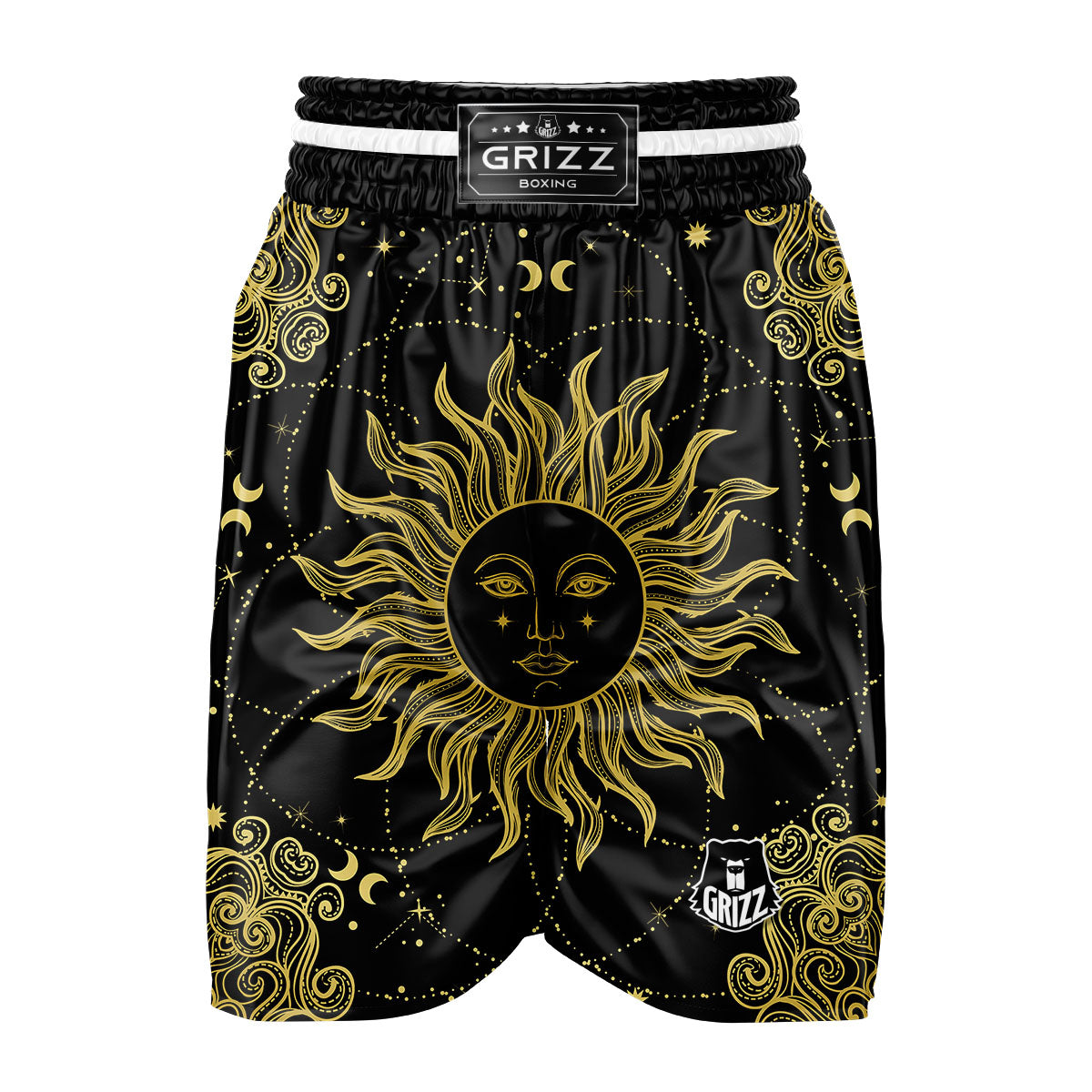 Sun Celestial Vintage Print Boxing Shorts-grizzshop