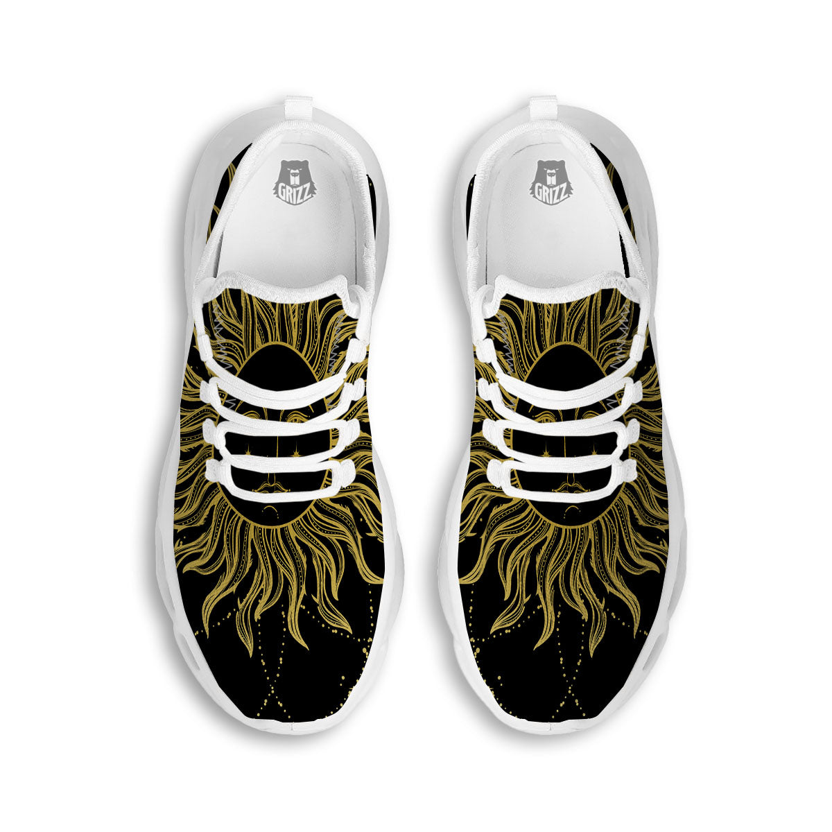 Sun Celestial Vintage Print White Running Shoes-grizzshop