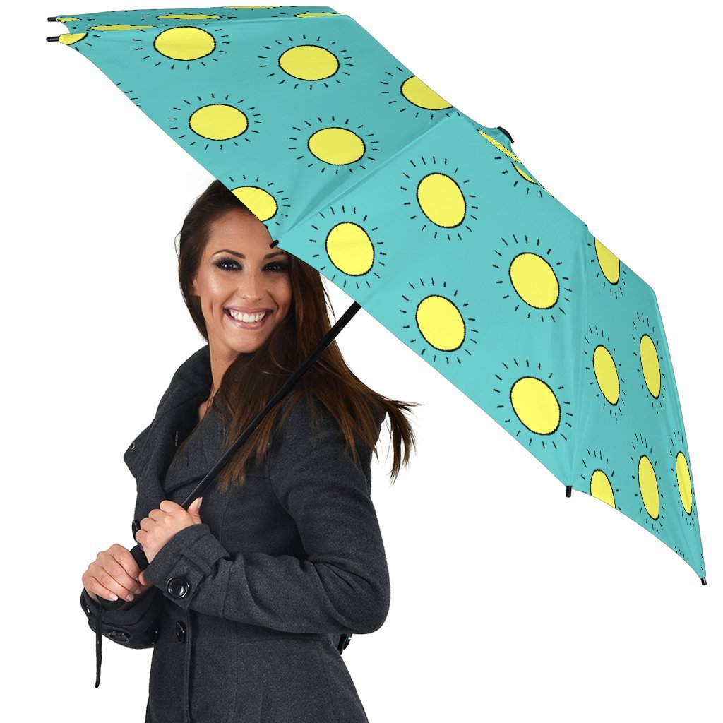 Sun Cute Pattern Print Automatic Foldable Umbrella-grizzshop