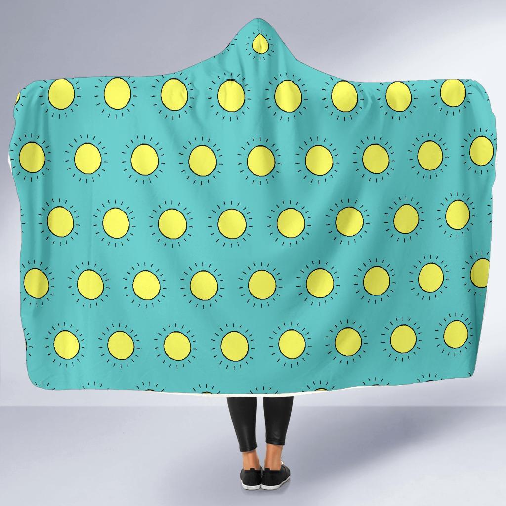 Sun Cute Pattern Print Hooded Blanket-grizzshop
