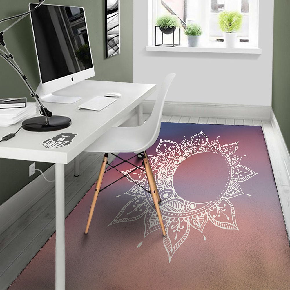 Sun Mandala Print Floor Mat-grizzshop