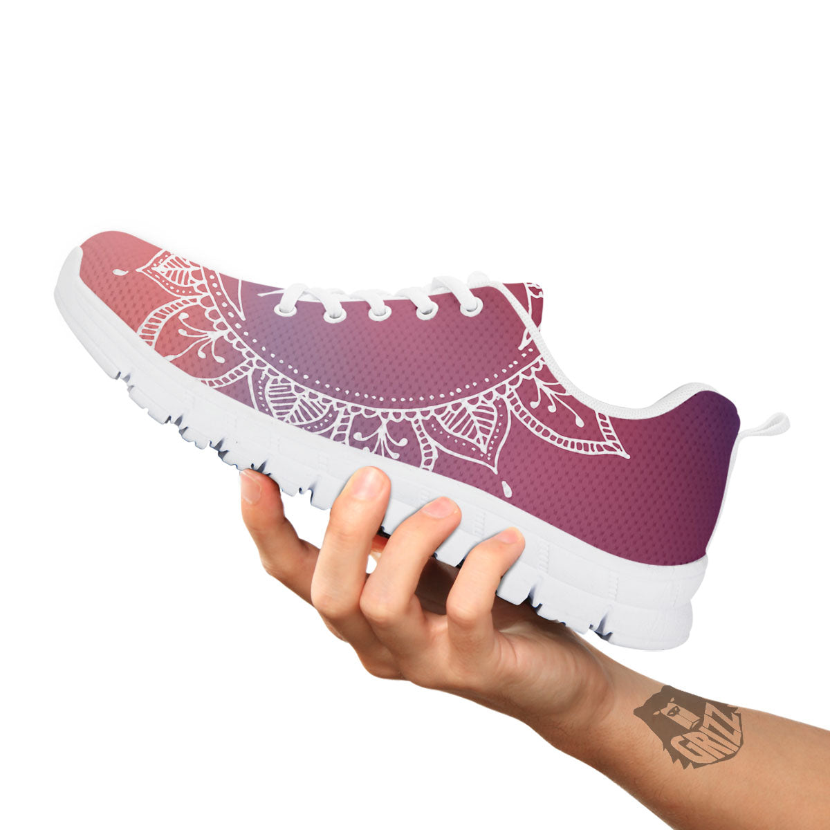 Sun Mandala Print White Sneaker-grizzshop