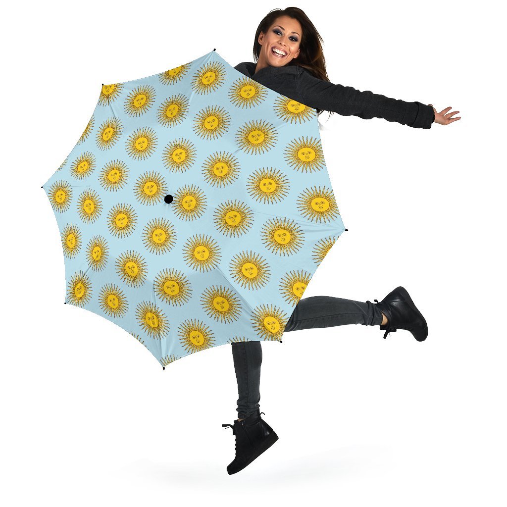 Sun Print Pattern Automatic Foldable Umbrella-grizzshop