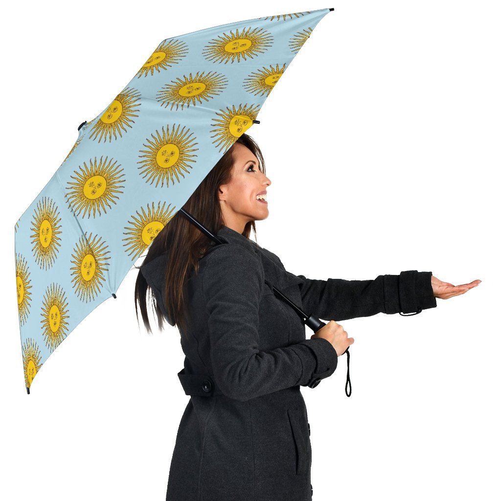 Sun Print Pattern Automatic Foldable Umbrella-grizzshop