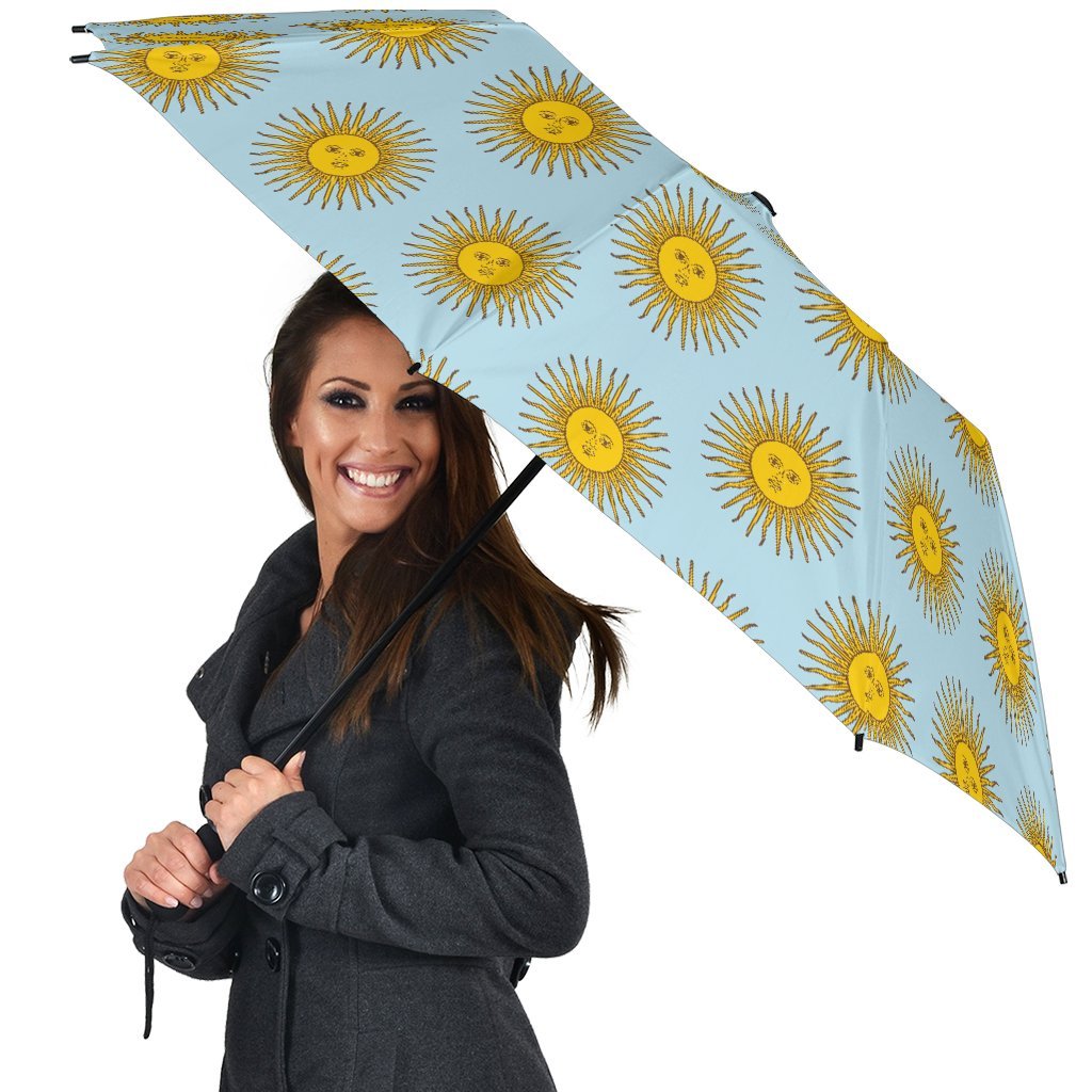 Sun Print Pattern Automatic Foldable Umbrella-grizzshop