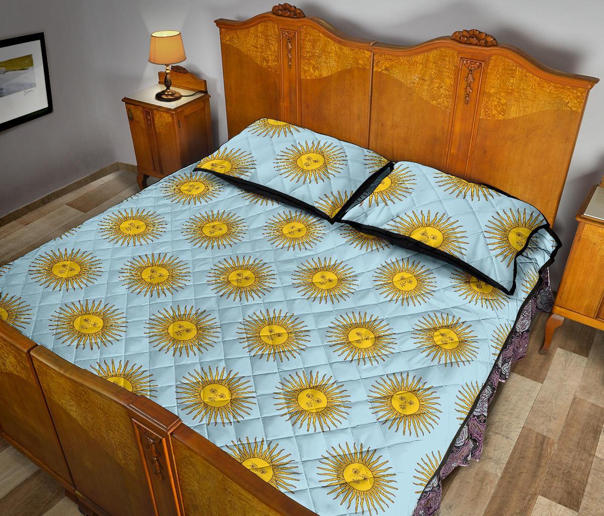 Sun Print Pattern Bed Set Quilt-grizzshop