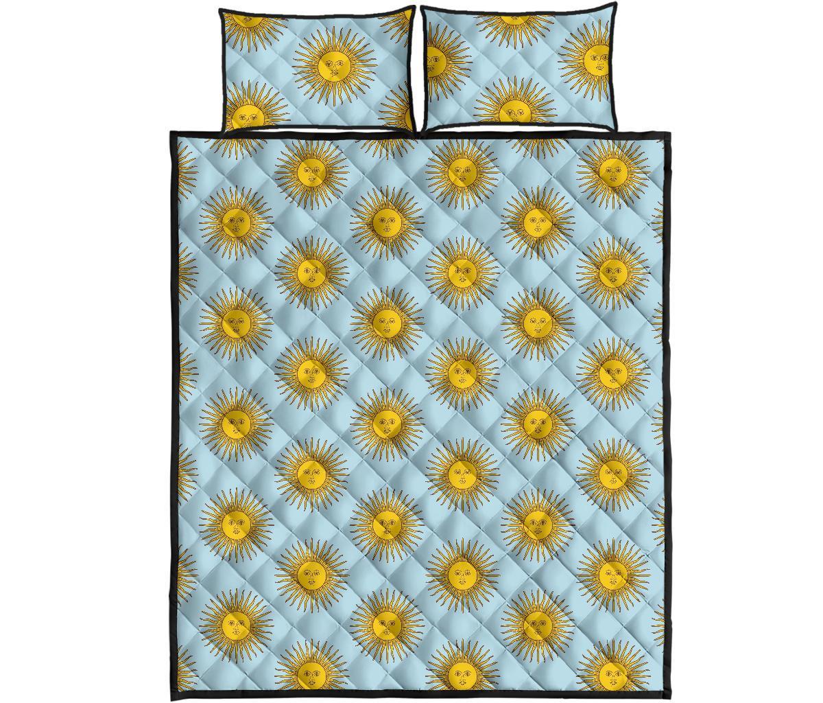 Sun Print Pattern Bed Set Quilt-grizzshop